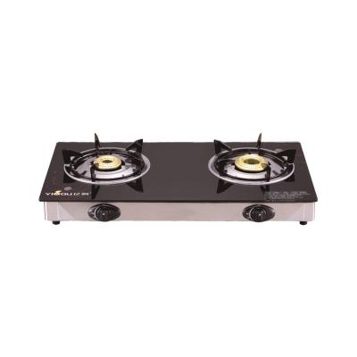 China Hotel Qualified Hot Burner On Sale Tabletop Gas Stove Tempered Glass 2 Burner for sale