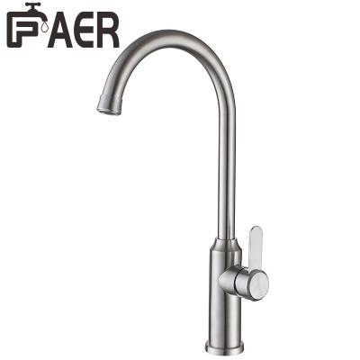 China Metered Faucets Minimalist Sanitary Stainless Steel Chrome Finished Ceramic Cartridge Faucet For Kitchen for sale