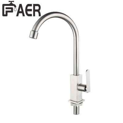 China Single Lever Stainless Steel 304 Chrome Water Taps Good Price Metered Cold Sink Faucet For Restaurant Kitchen for sale