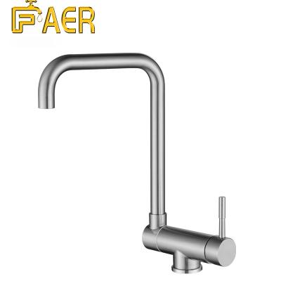 China Factory Made Metered Hot Cold Deck Mounted Water Faucet 304 Stainless Steel Valve Kitchen Hotel Sink Faucet for sale