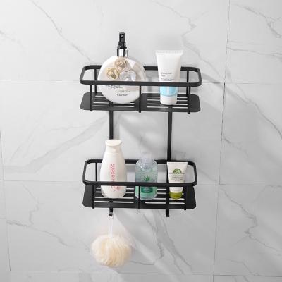 China Wall Mounted Type - 2 - Tier Wall Basket Storage For Bathroom And Kitchen Shelving Rectangular Shelf Basket for sale