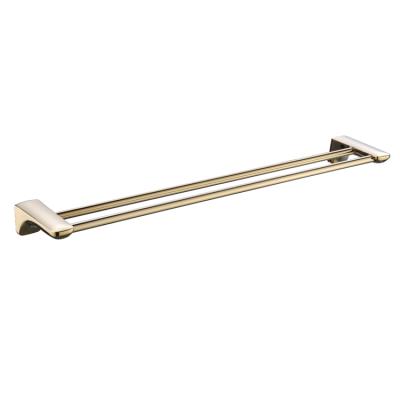 China Gold Bathroom Accessory Brass Towel Rail Towel Rail Poles Modern Polished Towel Rack Double Double for sale