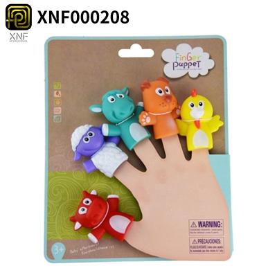 China Finger Puppet Educational Hand Silicone Child Cartoon Finger Puppet Animal Toys for sale