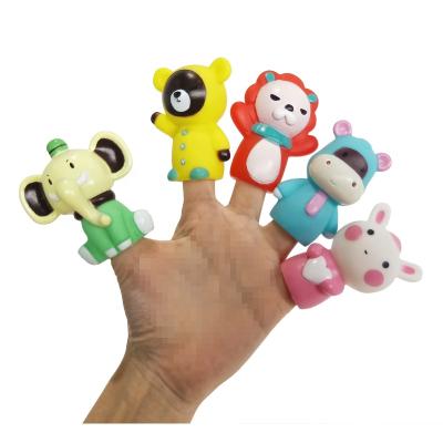 China Cartoon Silicone Finger Puppet Educational Hand Animal Finger Puppet for sale