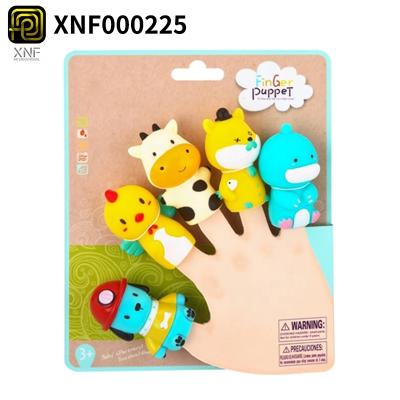 China Cartoon Forest Animal Finger Puppets Silicone Baby Set for Kids Educational Toys for sale