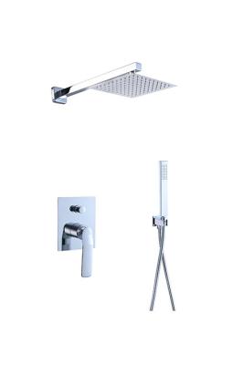 Cina Single lever concealed in-wall bath or shower mixer with diverter rainshower handshower bath chrome brass tap faucet OEM in vendita