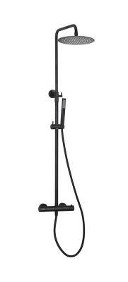 Cina Matt Black Brass Bath Shower Faucets Thermostatic Temperature Adjustable in vendita