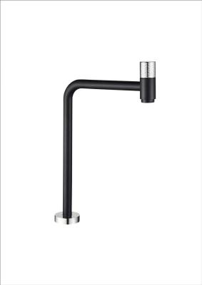 China SUS304 Basin Tap Mixer Bibcock High Long Spout Single Deck Mounted Matt Black for sale