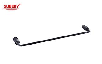 China Zinc Single Towel Bar matt black Holder Bathroom Accessories matt black OEM Round for sale