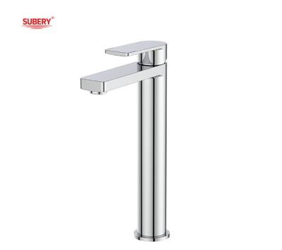 Китай Chrome Brass Tall Basin Mixer Faucet Single Lever продается