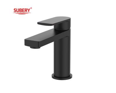 China Metal Matt Black Bathroom Basin Mixer Faucet Single Lever for sale