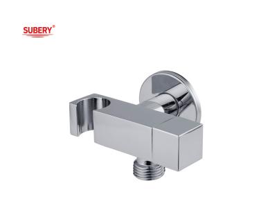 China Brass Shattaf Holder Valve Handle Bidet Shower Sprayer Holder Bathroom Toilet Chrome Square OEM for sale