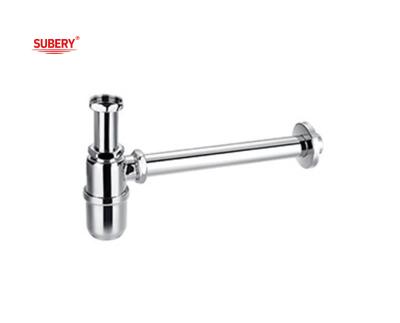 China Brass bottle trap lavatory basin waste siphon bathroom basin drainage for wash basin chrome OEM for sale