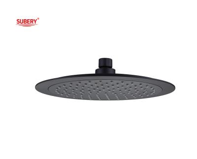 China OEM ABS plástico redondo cabeza de ducha de lluvia tamaño grande columna de baño negro mate en venta