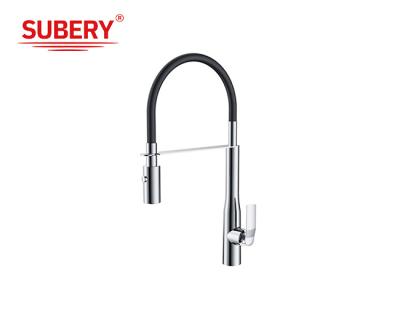 China Modern Single Lever Chrome Brass Kitchen Sink Faucets OEM for sale