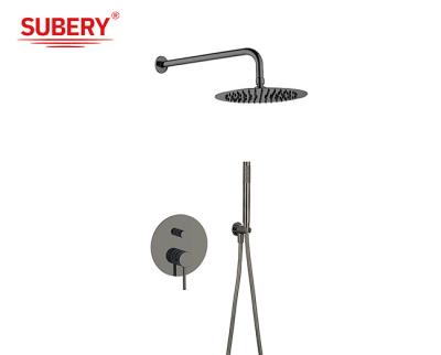 China Gun Metal Classical Shower Faucets Rainshower Concealed In Wall for sale