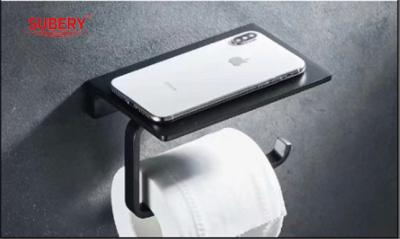 中国 黒色 壁掛け トイレットペーパーホルダー 携帯用棚 販売のため