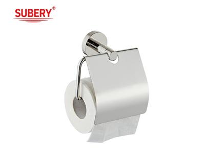 China bathroom set 304SUS toilet paper roll holder tissue paper holder with lid for sale