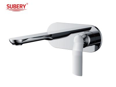 China Retro style full copper hot and cold waterfall washbasin faucet pre-buried into the wall luxury high-end for sale