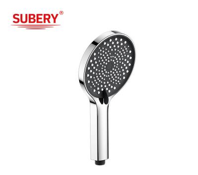 China ABS plastic 3 function handshower hand shower column chrome bathroom new liquid silicon nozzle round easy clean OEM for sale