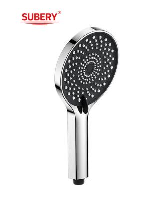 Chine ABS 3 fonction douche à main douche à main pour la colonne de douche salle de bain chrome nouvelle buse en silicium liquide ronde facile à nettoyer OEM à vendre