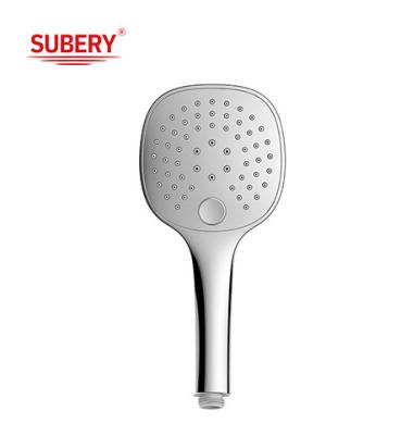 China ABS 3 function handshower hand shower for shower column chrome bathroom silicon nozzle easy clean OEM for sale