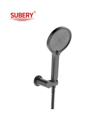 China Matt Black Bathroom Handheld Shower ABS Plastic 3 Function for sale