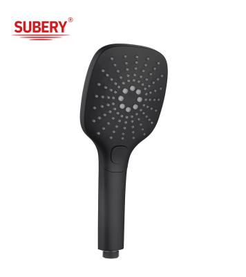 China Black Column Hand Held Showerheads ABS Plastic 3 Function for sale