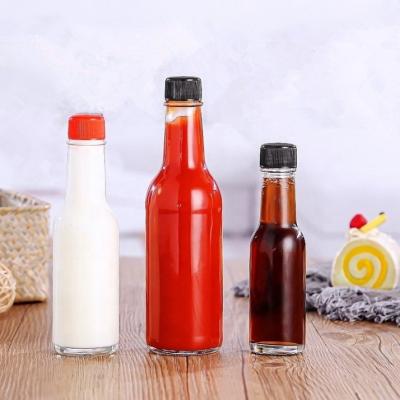 China 150ml 250ml Hot Sauce Bottle with Cap and Shrink Capsule Woozy Bottles for Chili Sauce fruit jam italian dressing bottle à venda