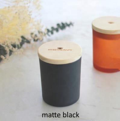 중국 8oz 10oz matte black candle jars custom candle jars with bamboo lids wholesale frosted amber candle jar with lid and color box 판매용