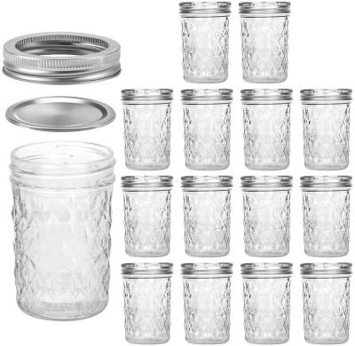 China Wholesale High Quality Mini Crystal jelly Mason Tapered Glass Jar à venda