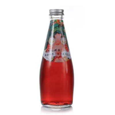 Cina 300ml Sparkling water bottle soda glass bottle juice drink bottle with screw lids in vendita