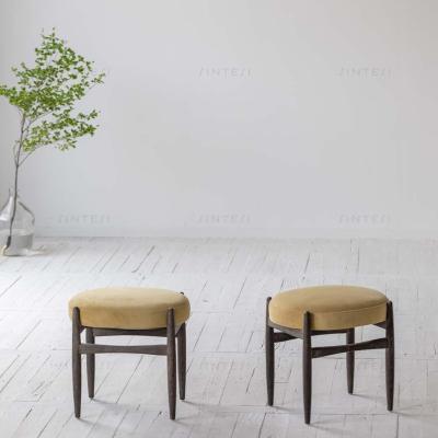 China Custom Nordic Solid Wood Single End Dressing Stools Living Room Bed Fabric Stool Bench Stool Small for sale