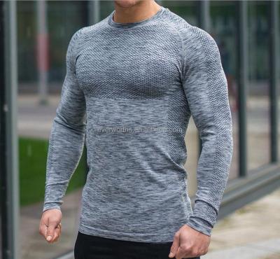 China Wholesale Antibacterial Mens Seamless Sports Long Sleeve T Shirts for sale