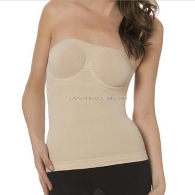 China Antibacterial Women's Seamless Strapless Camisoles Body Shaper With Underwire for sale