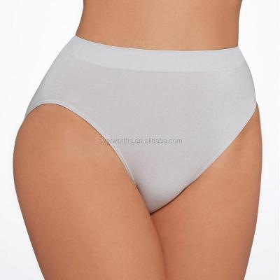 China Seamless Second Skin Stretch Antibacterial Soft Microfiber Hi Cut Shaping Brief for sale