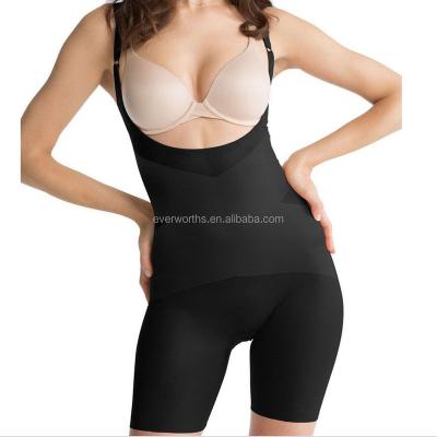 China Women Antibacterial Sexy Seamless Open Bust Spandex Jumpsuit Nylon Thigh Slimming Body Shaper for sale