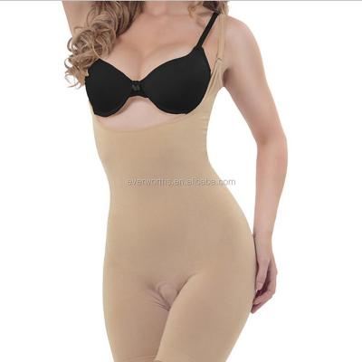 China Antibacterial plus size open bust spandex shapewear braless seamless nylon jumpsuit for sale