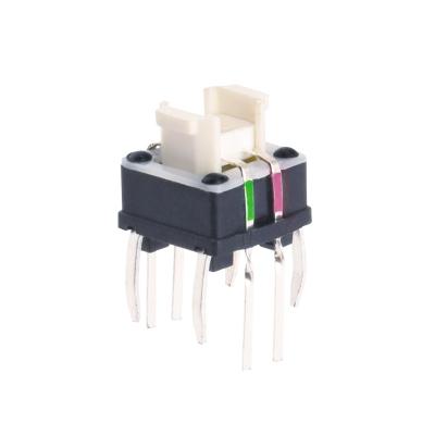 China High quality dip 8 pin tricolor led tact switch illuminated tact push button TL0708 for sale