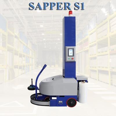 China High Efficiency Easy Operation SAPPER S1 Manufacturer Price Automatic AUSIM PACK Robot Pallet Wrapper Robot Pallet Wrapping Machine Film Packaging Machine for sale