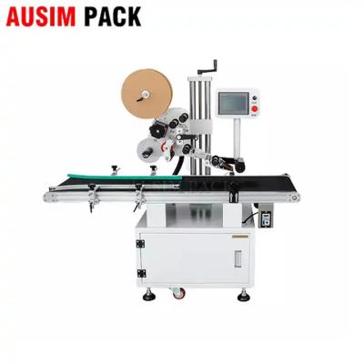 China Food Top Side Labeling System Full Automatic Flat Labeling Machine Adhesive Labeling Machine Food Packing Cartons Plastic for sale