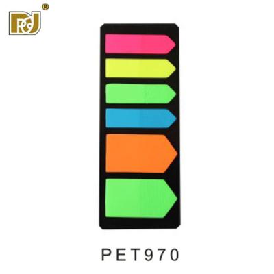 China Wholesale PET Sale Amazon Items Office School Neon Auto Sticky Notes Self Adhesive Book Stationary Hot Colorful Transparent Index Pages for sale