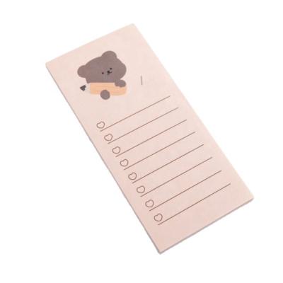 China 50 Cute Korean Decorative Bear Printing Weekly Bear Self-adhesive Planner Sticky Note Pad Memo Pad for sale