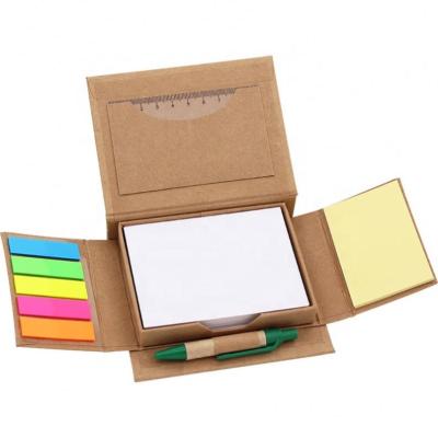 China JUNWEI-STICKY Self Adhesive Promotional Gifts Custom Eco Sticky Notes Box Box Set Cube Notepads Notepad with White Loose Paper and Pen for sale