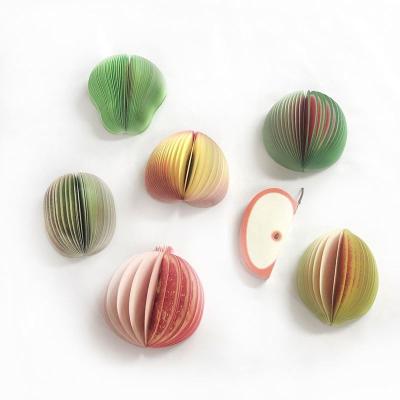 China Self Adhesive Hot Sale 3D Fruit Apple Shaped Sticky Notes And Vegetable Memo Pad for sale