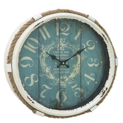 China Antique Style Promotion Wall Clock Classic Industrial Metal Cheap Hanging Antique Style With Rope Around And Glass Above Decoration Items for sale