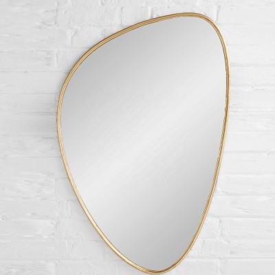 China Modern European Minimalist Style Luxury Special Shape Bathroom Metal Framed Design Large Decorative Wall Mirror for sale