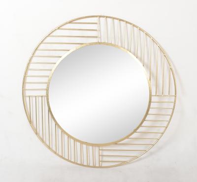 China Luxury Gold Silver Custom Wall Mirror Exquisite Handmade Decorative Metal Bathroom Mirror Sun Shape For Bathroom Living Room for sale