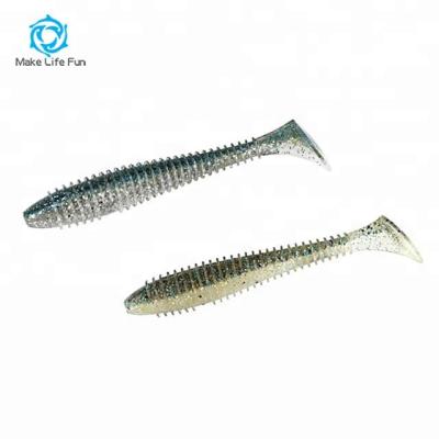 China MSF07090 Cheap Fat Inpact Paddle 70mm/3g & 40mm/1g Soft Tail Swing Swimbait Fishing Soft Lures for sale