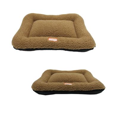 China Breathable Soft Warm Plush Rectangle Plush Sofa Cat Dog Bed Machine Washable Fluffy Pet Beds for sale